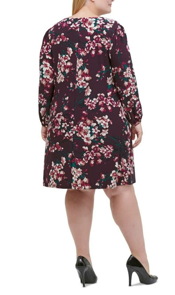 Tommy Hilfiger Plus Size Floral Jersey A-Line - Picture 2 of 2